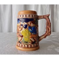 Vintage Bierkrug Freunde Beim Brauen von CynthiasAttic