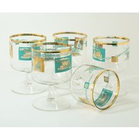 Vintage Riverboat Cocktailgläser Barware Set Mit Fünf Vintage Riverboat Cocktailgläser Barware Set Mit Fünf von CynthiasAttic
