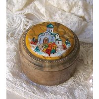 Vintage Stein Trinket Box Adobe Kirche Andenken von CynthiasAttic
