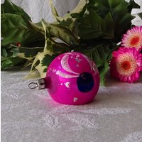 Vintage Weihnachtsanhänger Mid-Century in Rosa von CynthiasAttic