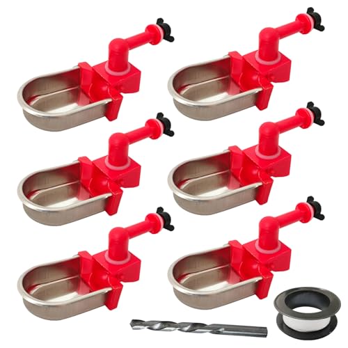 Metall Kaninchen Huhn Wasserbecher Huhn Wasserkocher DIY Kaninchen Huhn Klein Hamster Meerschweinchen Kaninchen (Schwarz, 6) von Cyrading