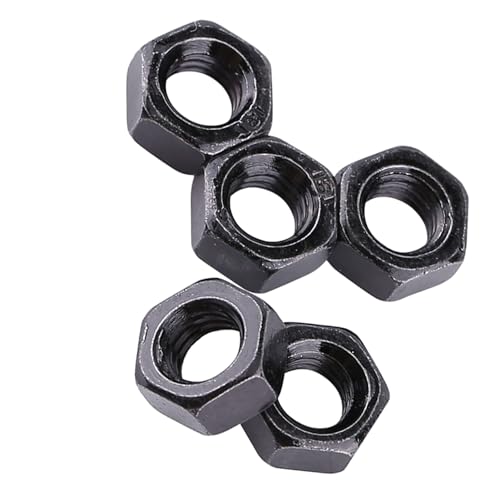 100 PCS Hex Nuts, M2-M5 Metric Thread Hex Hexagonal Nuts Black Zinc Metric Thread Hexagonal for Machine Fastener Industrial (M3) von Cyrank