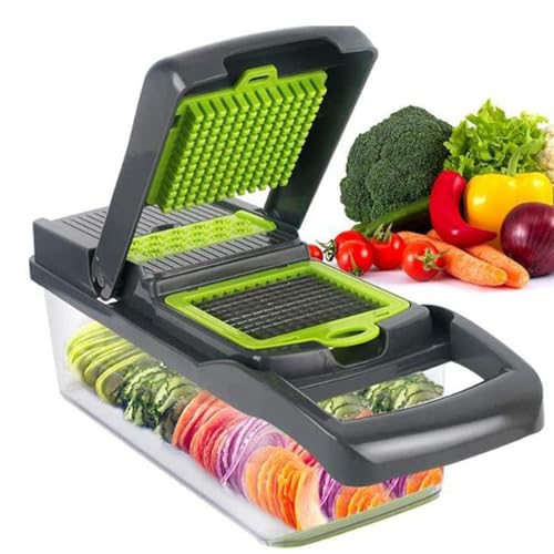 15 in 1 Gemüseschneider, Spiralizer Gemüseschneider Zwiebel-Zerkleinerer mit Behälter Pro Lebensmittel-Zerkleinerer-Zerkleinerer-Würfel-Schneider-Haushaltskartoffel-Zerkleinerer 15 in 1 Gemüseschneider, Spiralizer Gemüseschneider Zwiebel-Zerkleinerer mit Behälter Pro Lebensmittel-Zerkleinerer-Zerkleinerer-Würfel-Schneider-Haushaltskartoffel-Zerkleinerer von Cyrank