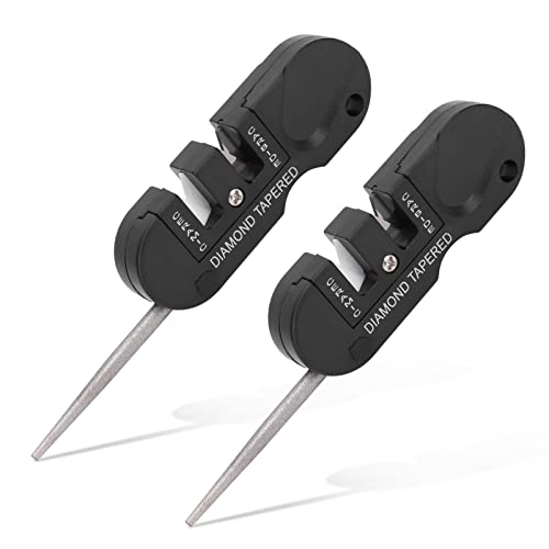 Cyrank 4 in 1 Taschenmesserschärfer, 2 Stück Pocket Messer-Schärfer, Mini Küchenmesserschärfer, Outdoor Messerschärfer, Messer Schärfen Kitchen Knife Sharpeners für Outdoor-Küchencamping von Cyrank