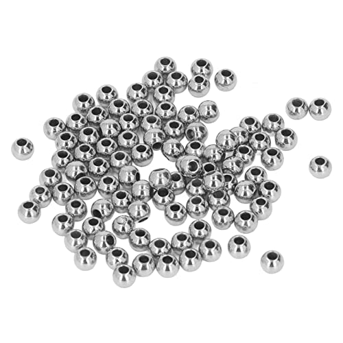 200 Stück Perlen mit großen Löchern, Kunststoffperlen 8 mm mit 3,5 mm Loch für Armbänder, Schmuckherstellung(Silber) von Cyrank