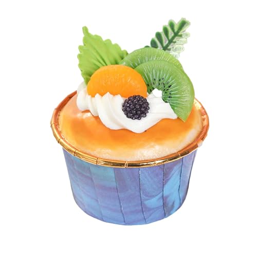 Cyrank 6 Stück Künstliche Kuchen, gefälschtes Cupcake-Modell, Fake Cupcake Modell, Fake Simulation Realistische Gefälschte Lebensmittel, künstliche Obstkuchen für Zuhause, Hochzeitsdisplay von Cyrank