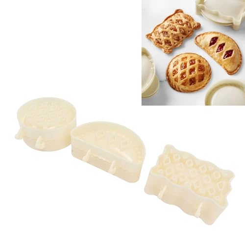 6PCS Teigpresse Pocket Pie Formen, Party Potluck Hand Pie Formen Hand Pie Formen ABS Mini Hand Pie Maker Backform Kuchen Puck Form Set für Äpfel Pie Küche Weihnachten von Cyrank