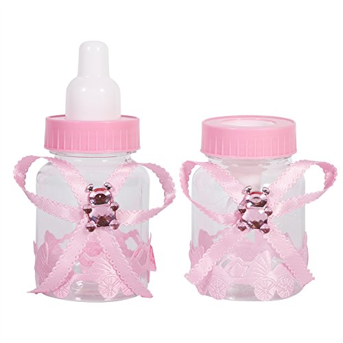 Babyflasche Pralinenschachtel 50 Stück, Pralinenschachteln Partygeschenke für Babypartys, Hochzeiten, Gastgeschenke, Geschenke, Dekorationen(Rosa) von Cyrank