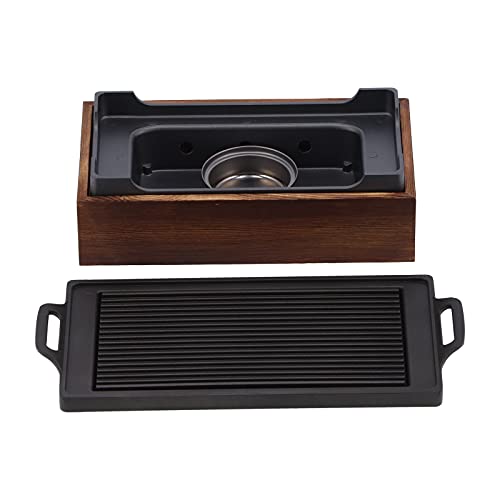 Backpfanne Set, Multi -Funktion Kochblech Pfanne mit Rack Rauchloser Grillplatte Grillplatte zum Kochen Steak von Cyrank