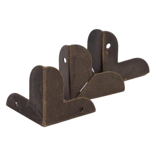 Cyrank Antike Möbel-Ecken, Box Eckenschutz, 50 Stück Metallbox Eckenschutz Möbelecken, Retro Box Schrank Kantenschutz Dreieckige Eckenschutz, Tischeckenschutz für Kisten Boxen Möbel Regal Tisch von Cyrank