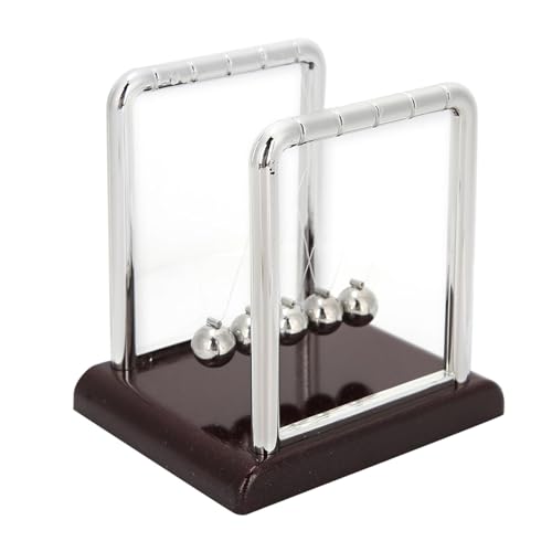 Cradle Balance Balls, Physics Learning Accessories Swinging Desktop Decoration Metal Kinetic Balls with Base for Home Office Decoration von Cyrank