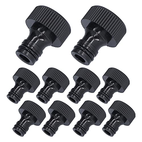 Cyrank 10 PCs Schnellanschlussschlaucharmaturen, 15 -mm -Adapterfaden -Plastikschlauchanschluss Schwarzgartenadapter für den Innenhofgarten (6 Minuten im Feld) von Cyrank