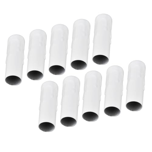 10Pcs E14 Metallrohr für Kerze Lampenhalter Lamp Base Beleuchtung Zubehör 25x80mm E14 Lampenhalter Hülse Tube Kerzenhalter für Zuhause((Weiß) von Cyrank