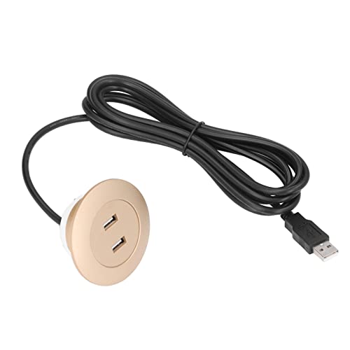 Cyrank 2 Anschlüsse USB -Verlängerungskabel, männliche bis weibliche Autohalterweiterungskabel Spülhalterungs -Armaturenbrett -Panel -Adapter für Autowagenboot ﻿ (Gold) von Cyrank