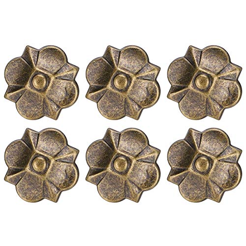 Cyrank 20 Stück Polsternägel, Blumenförmige Möbelnägel, Nägel, Antik-Messing-Finish, Polsternägel für Möbel, DIY-Dekoration von Cyrank