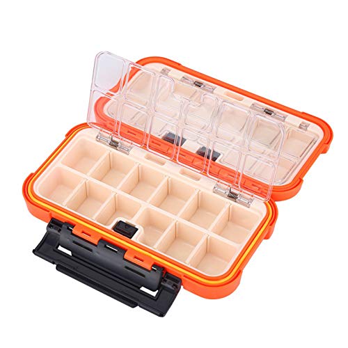 Cyrank 2Colors Angelköder Köder Tackle Box, Angel Tackle Boxen, Angelköder Box mit 24 Slots für Salzwasser- und Süßwasserfischen(Orange) von Cyrank