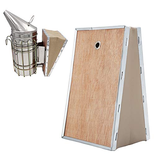 Cyrank Bee Smoker Box, PU-Leder Bee Smoker Bellow Bee Keeper Smoker Imkereiausrüstung Ersatz Mit Clip Für Bienenstock von Cyrank