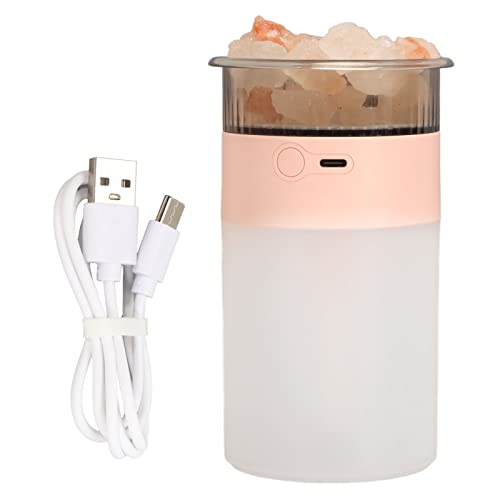 Cyrank Cool Mist Luftbefeuchter, 2-in-1-Diffusor Für ätherische Öle, Salzsteinlampendiffusor, Aromatherapie-Diffusor, Luftbefeuchter Mit LED-Leuchten Für Home-Office-Yoga(Rosa) von Cyrank