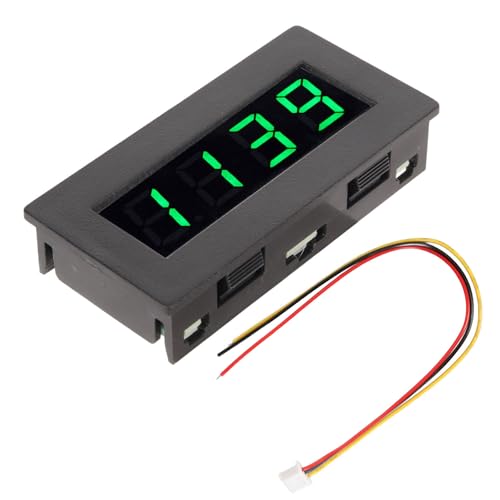 Cyrank Digitaler Frequenzmesser, Digitaler AC-Voltmeter, Panelmontage-Messgerät DC 8 Bis 15 V, 0,56 Zoll, 5 Bis 9999 U/min, 4 LED-Anzeige, Frequenzmesser, Tester, Messgerät(Grün) von Cyrank