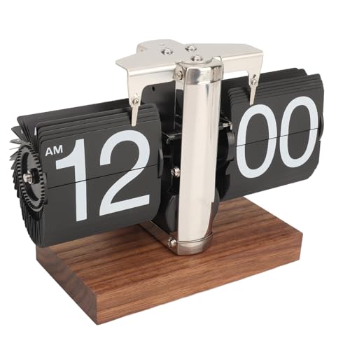 Cyrank Flip-Down-Uhr, Retro-Flip-Uhr, Flip Digitaluhr Mechanische Uhr, Flip-Schreibtischuhr, Auto Flip Clock, Drehrohruhr Digitale Klappuhr Für Home Room Office Dekoration(Schwarz B) von Cyrank