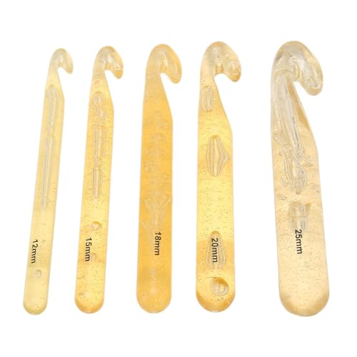 Cyrank Groß Häkelnadel-Set, 5 Stück Häkel Haken, Kunststoff-Häkel Haken Set Häkelnadeln für Großmutter, Häkelnadeln 12 Bis 25mm Strick Nadeln Häkel Haken Set für Anfänger Cyrank Groß Häkelnadel-Set, 5 Stück Häkel Haken, Kunststoff-Häkel Haken Set Häkelnadeln für Großmutter, Häkelnadeln 12 Bis 25mm Strick Nadeln Häkel Haken Set für Anfänger von Cyrank