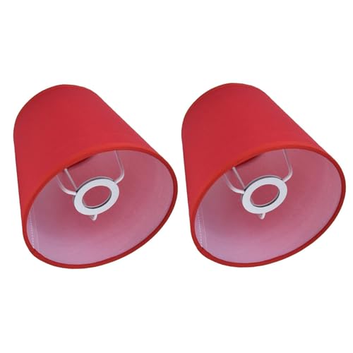 Cyrank 2er-Set Premium Lampenschirm, Lampenschirm Stehlampe Lampenschirm Hängelampe Lampenschirm Für Tischlampe Kerze Kronleuchter Lampenschirm Wandleuchte Pendelleuchte Lampenschirme (Rot) von Cyrank