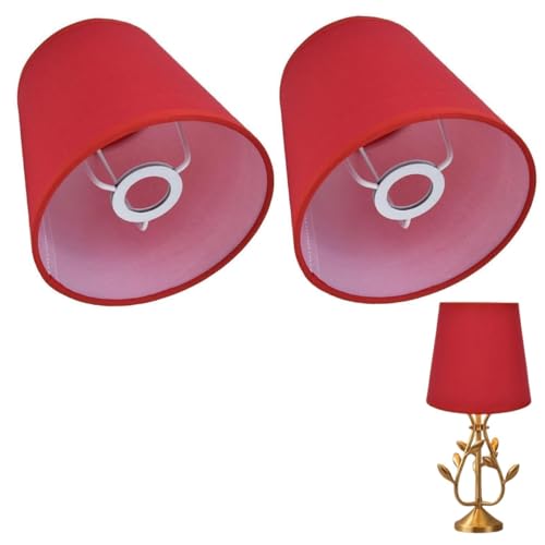 Cyrank 2er-Set Premium Lampenschirm, Lampenschirm Stehlampe Lampenschirm Hängelampe Lampenschirm Für Tischlampe Kerze Kronleuchter Lampenschirm Wandleuchte Pendelleuchte Lampenschirme (Rot) von Cyrank