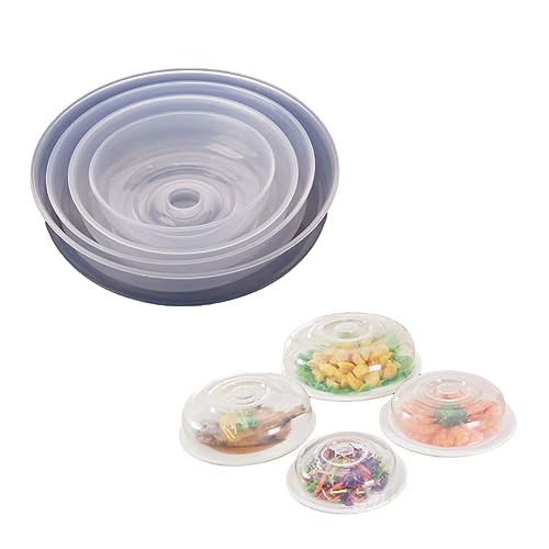 Cyrank Mikrowellen Abdeckung, Mikrowellenabdeckhaube Für Lebensmittel, Mikrowellen-Spritzschutz, Wiederverwendbare Kunststoff-Mikrowellen Platte Abdeckung, Transparente Teller-Abdeckungen(14cm) von Cyrank