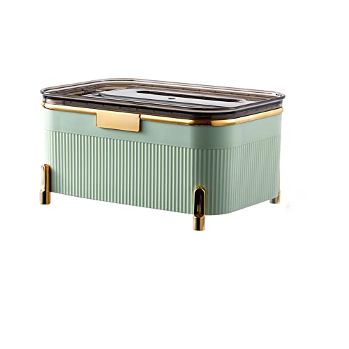 Cyrank Multifunktionaler Taschentuchbox-Halter, Kleiner Organizer Für Papier auf Der Schminktisch-Arbeitsplatte, Dekorativer Taschentuchstift-Fernorganisator, Schreibtisch-Aufbewahrungsbox(grün1) von Cyrank