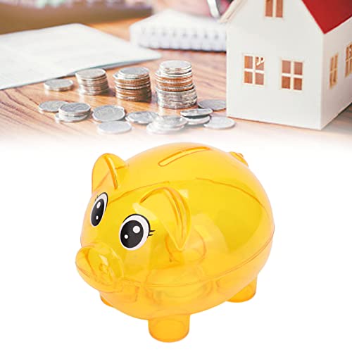 Cyrank Nettes Sparschwein, transparentes Cartoon-Schwein-Schwein-Bank-Münzen-Geld-Bargeld-Spar-Box Schwein-förmiges Sparschwein für Jungen Mädchen Kinder(L) von Cyrank