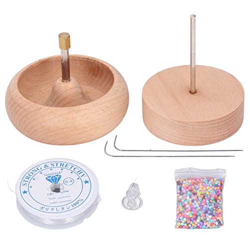 Cyrank Perlen-Spinner-Perlen-Set Mit Haken Mit Big Eye Beading Needle, Elektrisches Perlen-Spinner-Set Mit 1000 Perlen, Tonperlen-Set Mit Perlen-Spinner Für Tonperlen, Schmuckherstellung von Cyrank