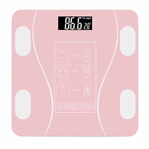 Cyrank Personenwaage, Körpergewichtswaage, Waage Für Körpergewicht, Intelligente Digitale Waage, 150 Kg, Hohe Genauigkeit, Intelligente Analyse-Körperwaage Für Männer Und Frauen, Rosa(pink) von Cyrank
