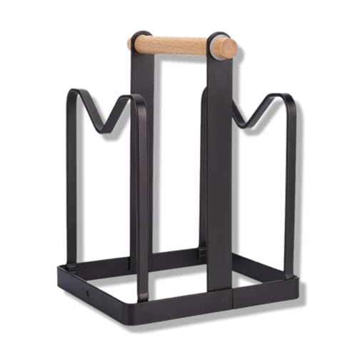 Cyrank Schneidebrett Halter, Schneidebretthalter, Topfdeckel Organizer, Deckelhalter Küche, Schneidebrett-Organizer, Pfannen Organizer, Küchen-Schneidebrett-Aufbewahrungsregal, Regal, Kaffeefarbe von Cyrank