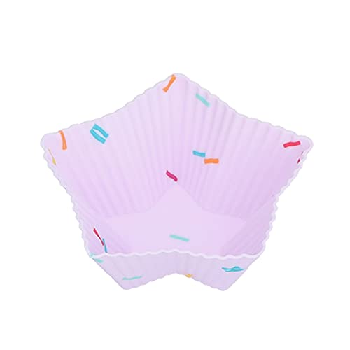 Cyrank Silikon-Backförmchen, 20 Stück, Herz- Und Sternförmige Backförmchen, Mehrfarbig, Cupcake-Förmchen, Antihaftbeschichtet, Muffin-Backform, Wiederverwendbare Muffinförmchen(Star) von Cyrank