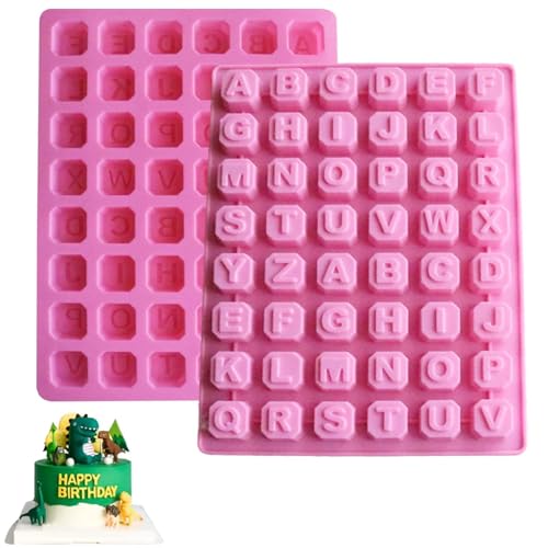 Silikonform Backform Buchstaben, 2 Stück Silikon Schokoladenform 48 Vertiefungen Quadratisch Alphabet Form Silikon Schokoladenformen Und Eiswürfelschalen Fondantformen Dekorationswerkzeug Kuchenform von Cyrank