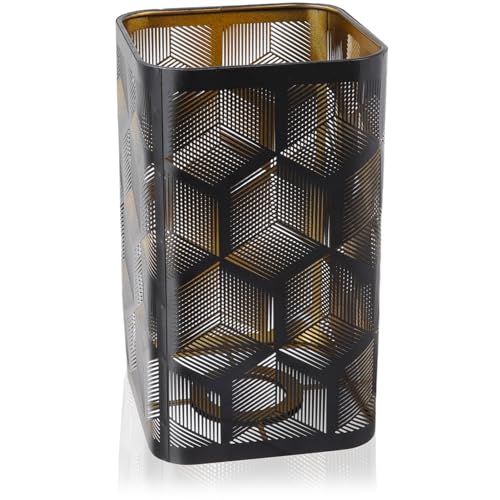 Cyrank Hohler Lampenschirm Metall, Lampenschirm Stehlampe, Lampenschirm Aushöhlen, Lampenschirm Für Tischlampe, Hohles Design Schatten Kronleuchter Lampenschirm E27 E26 Schwarz, Hohl Geschnitztem von Cyrank