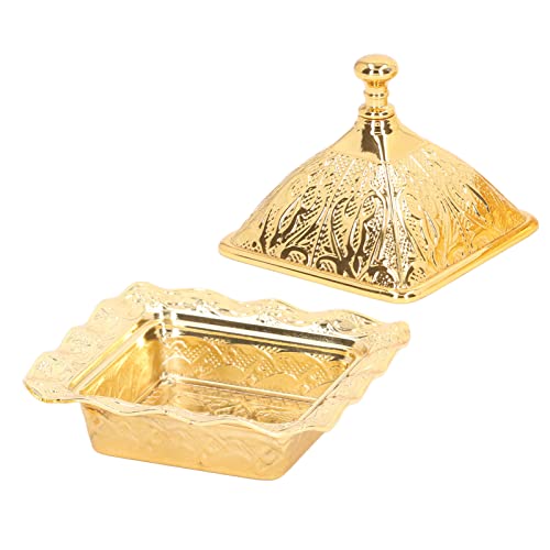Cyrank Türkische Zuckerdose mit Deckel, Vintage Fancy Gold Candy Bowl Dekorativer Snackhalter Zinklegierung Servierteller für Partys Hochzeitstisch Cyrank Türkische Zuckerdose mit Deckel, Vintage Fancy Gold Candy Bowl Dekorativer Snackhalter Zinklegierung Servierteller für Partys Hochzeitstisch von Cyrank