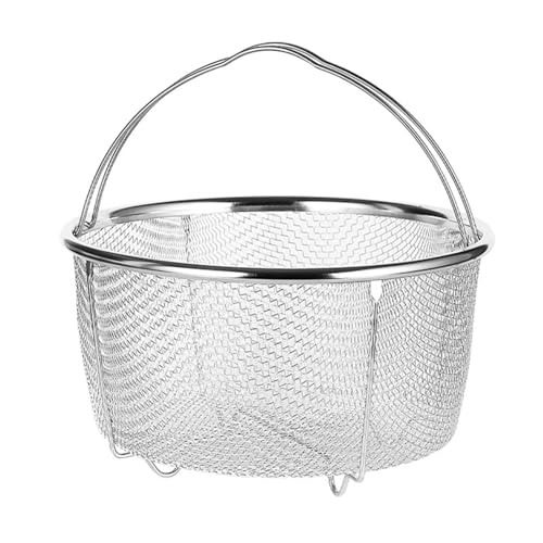 Cyrank Dampfkorb, Mesh-Dampfkorb, Dampfgarer Einsatz, Edelstahl-Mesh-Netz, Dämpfeinsatz, Dünsteinsatz, Siebkorb Und Einsatz von Schnellkochtöpfen Und Töpfen Zum Waschen von Bratdampf(18cm) von Cyrank