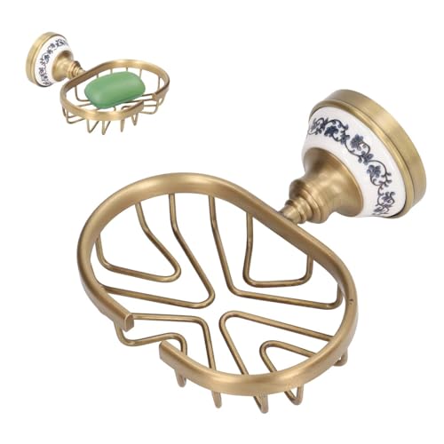 Dusche Seifenschale, Antike Messing Seifenhalter Gold Wandhalterung Seifenschale Halter Seifenschale Caddy Edelstahl Schwamm Halter Bronze Seifenschale Regal Seifenkorb für Badezimmer von Cyrank