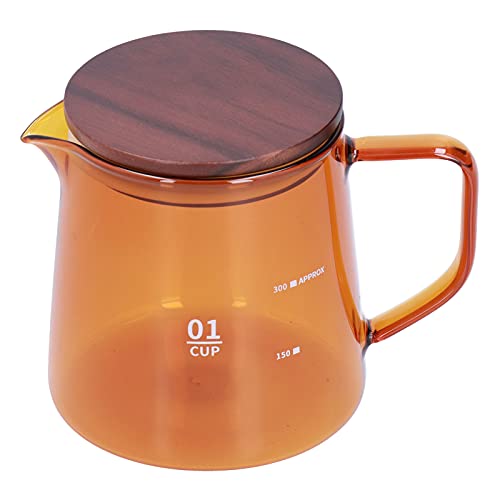 Glas Kaffee Servierkanne Mit Deckel Und Ausguss - Kleine Milch Tasse 300ml Teekanne Für Kalte Tee Karaffe 11.9oz (Braun) von Cyrank