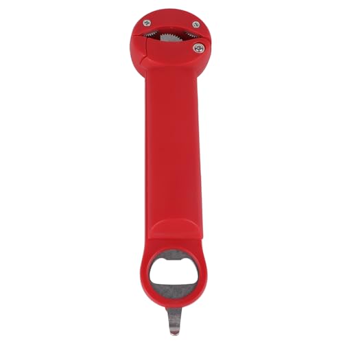 Glas- und Flaschenöffner, 3 in 1 einziehbar Dose Öffner mit Edelstahl -Getriebe -Glasflocken -Greifer -Verstellschraube für schwache Hände (Red) von Cyrank