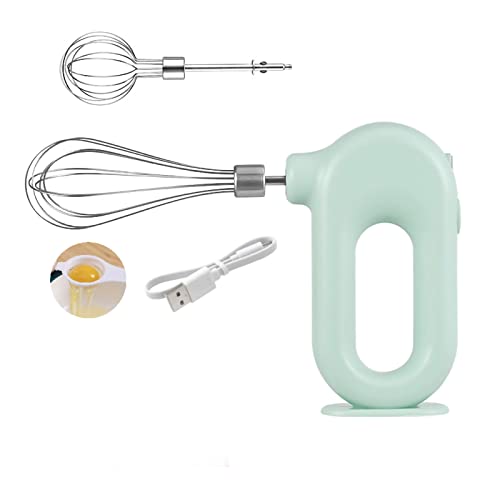 Handmixer, Kabelloser Elektrischer Mini-Eierschläger Handrührgerät Mit 4 Geschwindigkeitsstufen USB Aufladung 1500mah Praktischer Handrührer Elektrischer Mixer Für Die Küche Restaurant (Grün) von Cyrank