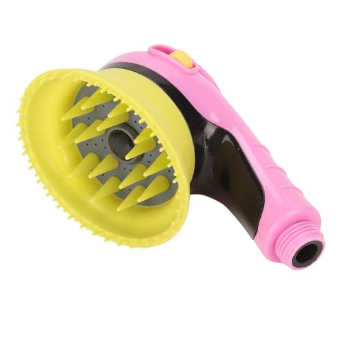 Haustier-Duschbrause, Handbrause Mit Ein-/Aus-Schalter, Hundewaschduschaufsatz, Hundebadebrause Zum Baden Und Massieren(Rosa+Gelb) von Cyrank