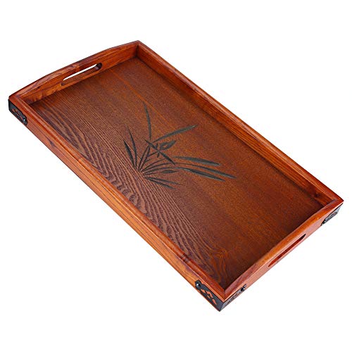 Holz-Serviertablett, 45 X 26 cm, Rechteckige Holzplatten, Holz-Serviertablett Für Obst, Kekse, Brot, Snacks, Obst-Organizer von Cyrank