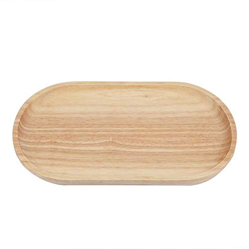 Holztablett Klein Holzteller Tablett Serviertablett Deko Tablett Holz, Serviertablett Holztablett Aufbewahrung Für Snack Schmuck Tischdeko, Ovale Platte Holz Für Vorspeisen Zwischenmahlzeiten Snack von Cyrank