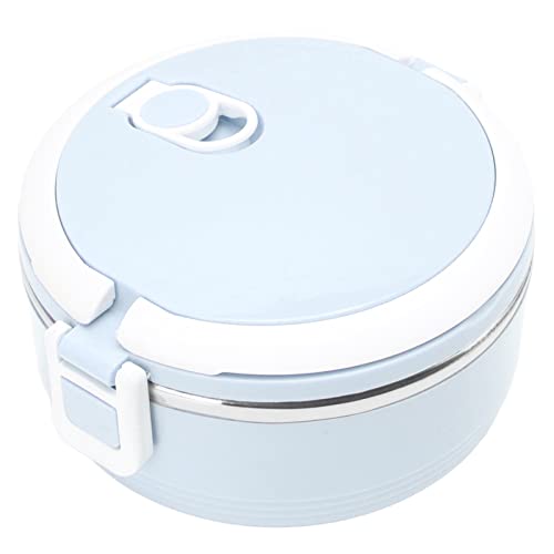 Isolierter Lebensmittelbehälter, Tragbare Thermo-Lunchbox, Thermoskanne Für Warme Speisen, Runde Lunchbox, Edelstahl-Lunchbox, Lunchbox Für Erwachsene, Bento-Box, Lunchbox Für Kalte Speisen(Blau) von Cyrank