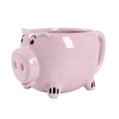 Keramik-Kaffeetasse, Niedliche Tassen, Keramik, Schwein, Relief-Kaffeetasse, 3D-Schwein, Tee, Kaffeetasse, Weithals, Rosa, Schweinchen, Wasser-Teetasse Mit Griff von Cyrank