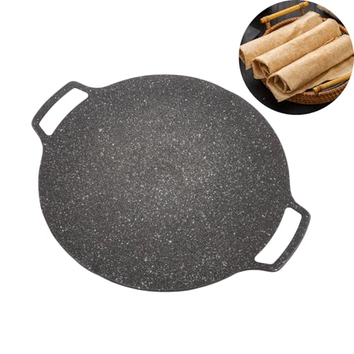 Cyrank Koreanischer BBQ-Grill, Antihaftbeschichteter Grill, Koreanische Grillpfanne, Korean BBQ Grill, Runde Grillpfanne Für Koreanisches BBQ, Bratpfanne, Grillpfanne Induktion, (33 cm Universal) von Cyrank