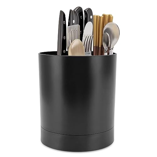 Küchenutensilienhalter, 360 ° drehbarer Utensilien-Organizer Utensil Caddy Utensil Crocks für Küchenarbeitsplatte(Schwarz) von Cyrank