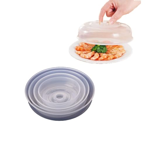 Mikrowelle Spritzer Abdeckung,klare Mikrowelle Abdeckung für Lebensmittel wiederverwendbare Kunststoffe Mikrowelle Platte Abdeckung Fett Spritzer Guard Mikrowelle Dampf Abdeckung für hält sauber(17cm) von Cyrank